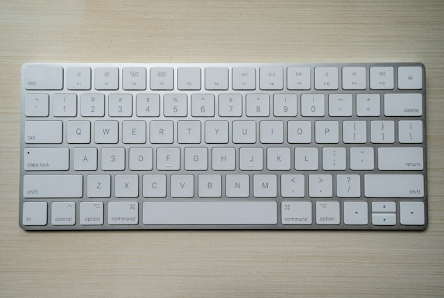 Computer keyboard on a desk