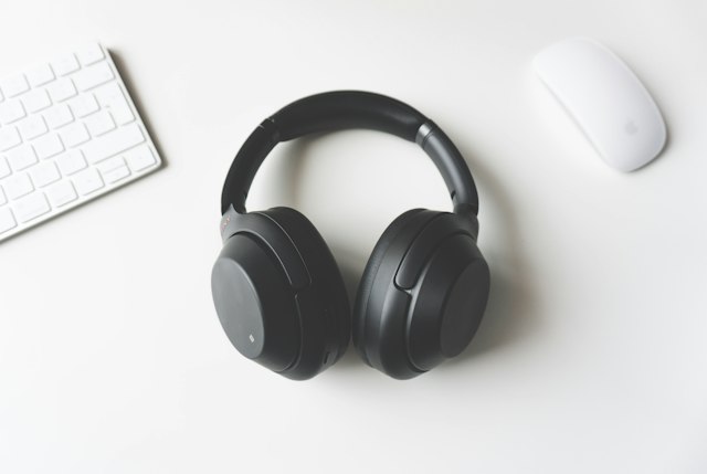 Over-ear headphones photographed close up